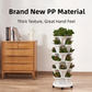 Beige 3-Tier Stackable Strawberry & Vegetable Planter with Mobile Wheel Tray - Space-Saving Vertical Gardening System