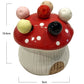 Red Cute Cartoon Mushroom Mirror Polished Cutlery Jar with 6-Piece Stainless Steel Fruit Fork Set - Dessert Picks/Appetizer Forks