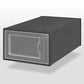 2-Pack Black Clear Stackable Shoe Storage Organizer Boxes - Durable Plastic Sneaker Display and Closet Storage Containers with Magnetic Drop Front
