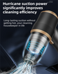 4-in1 Black Wireless Compact Handheld Car Vacuum Cleaner & Air Duster  with 5 Nozzles/Brushes- 15000 Pa Ultra-Powerful Blower/Suction Tool for Auto, Home & Office