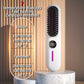 S01 White Cordless Hair Straightener Brush - 2-in-1 Curling & Straightening Tool with LED Power Display and 7-Level Temp Control, Mini Quick Heat Anti-Damage