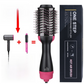 2-in-1 Black-Green Negative Ion Hot Air Styler Brush - 7-Level Temp & 3-Gear Speed, Fast Drying Blow Dryer & Volumizing Straight/Curling Comb