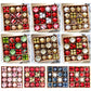MJXK46-20Y Christmas Decorative Balls Set(24x24x6CM) - Shatterproof Plastic Ornaments with Electroplated & Hand-Painted Finish