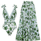 XL Size Green Print Women&