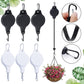 3PCS Black + 3PCS White Retractable Hanging Basket Pulley System & 6PCS Heavy Duty Stainless Steel S-Hooks Combo - Garden Plant Hanger(Max Load 5KG)