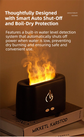 White 3D Simulation Flame Aroma Diffuser & Humidifier - Ultrasonic Desktop Mister with 7-Color LED Light and Automatic Scent Spray (200ML)