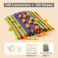 Soft Straw & Pipe Connector Building Blocks Toy - 200 Pcs Interlocking Construction Set, Educational Puzzle Toy for Kindergarten