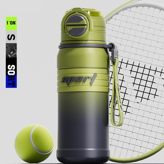 2-Pack Green 680ml Large Capacity Sports Insulated Tumbler - 316 Stainless Steel Straw Water Bottle, Dual-Use Lid for Travel & Outdoors