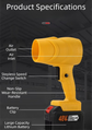 Black Ultra-High Power Cordless Turbine Air Blower With Lithium Battery & Australian Plug Kit - 30,000 RPM High Velocity and Lightweight Operation for Leaf Blowing, Snow Removal & Multi-Use