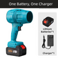 Blue Ultra-High Power Cordless Turbine Air Blower With Lithium Battery & Australian Plug Kit - 30,000 RPM High Velocity and Lightweight Operation for Leaf Blowing, Snow Removal & Multi-Use