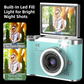 Pink 4K Compact Digital CCD Camera for Vlogging & Students - Portable Point and Shoot with 2.4-inch Rotating Screen, 8X Optical Zoom, and Anti-Shake