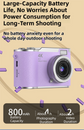 Pink 4K Compact Digital CCD Camera for Vlogging & Students - Portable Point and Shoot with 2.4-inch Rotating Screen, 8X Optical Zoom, and Anti-Shake