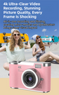 Pink 4K Compact Digital CCD Camera for Vlogging & Students - Portable Point and Shoot with 2.4-inch Rotating Screen, 8X Optical Zoom, and Anti-Shake