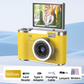 Yellow 4K Compact Digital CCD Camera for Vlogging & Students - Portable Point and Shoot with 2.4-inch Rotating Screen, 8X Optical Zoom, and Anti-Shake