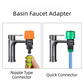 2-Pack Orange Universal Nipple Connector for Mixer Taps up to 3.3CM  -  Plastic Leak-Proof Hose Fitting, Kitchen & Garden Tap Adapter