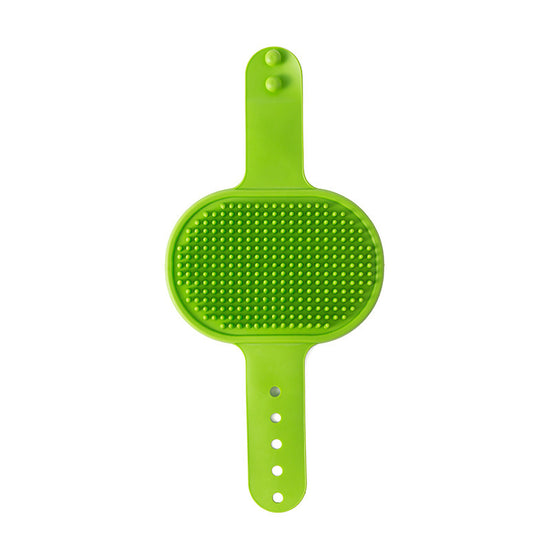 3-Pack Green Multi-Functional Adjustable Silicone TPR Pet Grooming Massage Brush - for De-Shedding, and Furniture Scratching