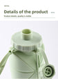 Grey Portable Food Grade Silicone Collapsible Sports Water Bottle 600ML - Folding down 80% , Low High Temperature Resistant