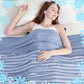 Blue Cooling Throw Blanket 100x150CM - Ultra Lightweight Breathable All-Season Quilt, Hand / Machine Washable