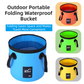 20L Rose Red Outdoor PVC Folding Water Bucket - Portable Fishing Barrel, Camping Water Storage, Car Washing Bag
