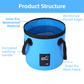 20L Rose Red Outdoor PVC Folding Water Bucket - Portable Fishing Barrel, Camping Water Storage, Car Washing Bag