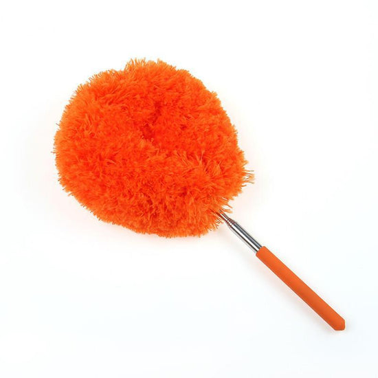 2-Pack Orange Telescopic Electrostatic Duster with 360° Hollow Ring Design - Fan Blade Cleaner, High Reach Dust Removal, Multi-Purpose