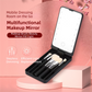 White Portable LED Makeup Mirror with Lights & Brushes (9x2.5x16CM) - Mini Foldable Desktop Vanity Mirror with Dual Color Temperature