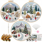 Christmas Embroidery DIY Kit with 20CM Faux Bamboo Hoop - Nordic Style Cross Stitch Material Pack (Style 3)