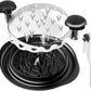 Black Chicken Shredder Machine with Transparent Lid & Brush - Manual Meat Chopper and Pulverizer for Cooked Chicken and Pet Food