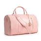 Pink 56-75L Large Capacity Foldable Garment Duffel Bag with Shoe Pouch - PU Leather Convertible Suit Carrier, Anti-Wrinkle Travel & Weekender Bag