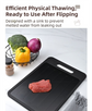 Grey Aluminum Fast Thawing Dual-Sided Cutting Board(31x21CM) - Multifunctional Kitchen Tool with Garlic Grinder and Knife Sharpener