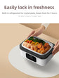 1L Black-Blue Cordless Waterless Heated Lunch Box - Portable 304 Stainless Steel Bento Box for Picnic Students Office Workers, Timed Insulation & USB Rechargeable