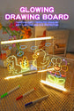 30x20CM LED Light-Up Tracing Doodle Board with 10 Brushes  - Erasable Fluorescent Drawing Tablet for Kids, Creative Painting, and Interactive Decoration/Gift
