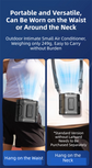 Black Portable Waist Fan - Construction Site Cooling Solution with 360° Turbo Ice Engine, 100 Speed Gears, and LED Light