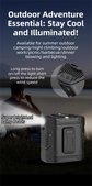 Light Green Portable Waist Fan - Construction Site Cooling Solution with 360° Turbo Ice Engine, 100 Speed Gears, and LED Light