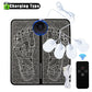 EMS Foot Massager Mat With 4 Adhesive Pads & Remote Control - Pulse Device for Foot Reflexology, Deep Tissue Massage, and Acupressure Stimulation