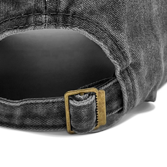 Black Washed Cotton Baseball Cap with Cat Print - Spring/Summer Casual Adjustable Unisex Couple Sun Hat