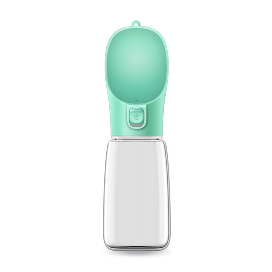 Green Portable Dog Water Bottle and Drink Feeder - 550ml Pet Travel Water Cup for Walking, Hiking & Outdoor Use (High-Temperature Resistant)