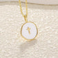 3-Pack Enamel Drip Oil Cross Necklace Set(White & Pink & Blue) - Fashionable Geometric Pendant, Niche Design, Electroplated Alloy Jewelry