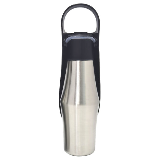 Black 27oz Food-Grade 304 Stainless Steel Pet Water Bottle - Portable Dog and Cat Travel Cup, Outdoor Feeder for Walks and Hikes