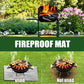 100x100 CM Outdoor Fire Pit Mat and Grill Pad - Up to 500°C Resistant Square Deck Protector for Barbecues, Fire Pits & Smokers