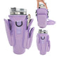 40oz Purple Insulated Tumbler Carrier Sleeve with Adjustable Shoulder Strap - Neoprene Triple-Pocket Holder for Outdoor and Car Use