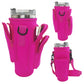 40oz Rose Red Insulated Tumbler Carrier Sleeve with Adjustable Shoulder Strap - Neoprene Triple-Pocket Holder for Outdoor and Car Use