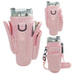 40oz Pink Insulated Tumbler Carrier Sleeve with Adjustable Shoulder Strap - Neoprene Triple-Pocket Holder for Outdoor and Car Use