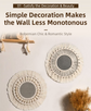 M0864 Bohemian Macrame Wall Hanging Mirror with Hand-Woven Petal Accents - Artistic Round Fringe Mirror for Home Decor