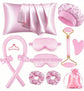 12-Piece Heatless Hair Curler Set for Damage-Free Curls & Comfortable Sleep - Soft Sponge Sleep-In Rollers for DIY Styling (Pink)