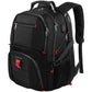 Black 50L Extra Large Laptop Backpack with USB Charging Port - Waterproof Oxford Fabric Travel & Business Bag, Fits up to 16-inch Laptops