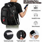 Black 50L Extra Large Laptop Backpack with USB Charging Port - Waterproof Oxford Fabric Travel & Business Bag, Fits up to 16-inch Laptops
