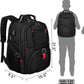 Black 50L Extra Large Laptop Backpack with USB Charging Port - Waterproof Oxford Fabric Travel & Business Bag, Fits up to 16-inch Laptops