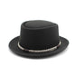 Black Unisex Stylish Pure Woolen Short-Brimmed Fedora - Classic British Gentleman&