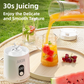 White Portable 600ml Wireless Juicer Blender with 12-Leaf Blades - 20,000 RPM High-Speed Smoothie Maker & Self-Cleaning Personal Blender for Travel and Home